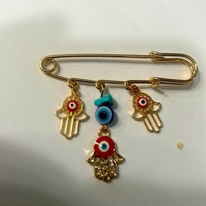 Evil eye safety pin